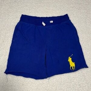 Polo Ralph Lauren Boys Blue Logo Fleece Cut Off Bermuda Shorts